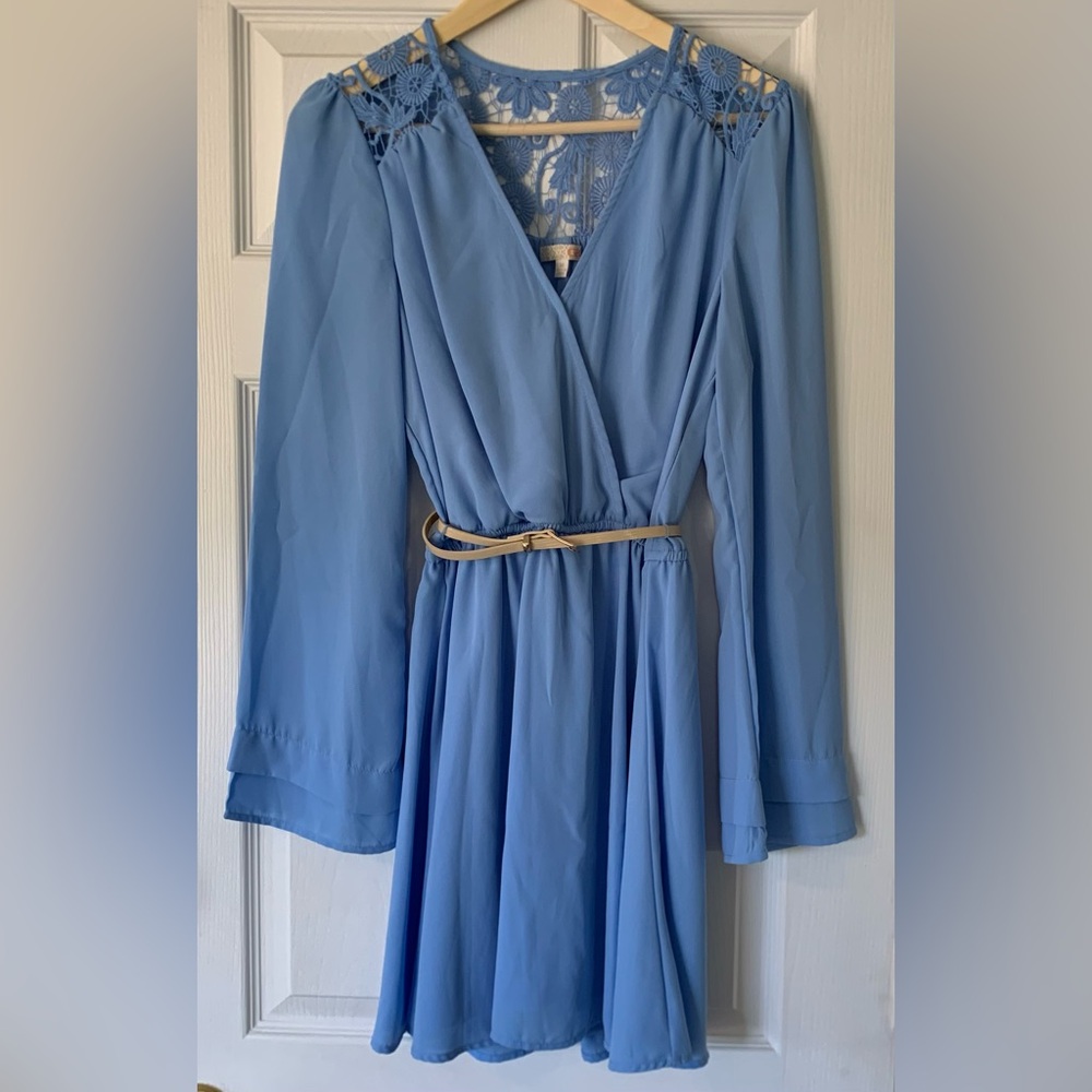 “GB Girls” Blue Flowy Dress women’s Size M